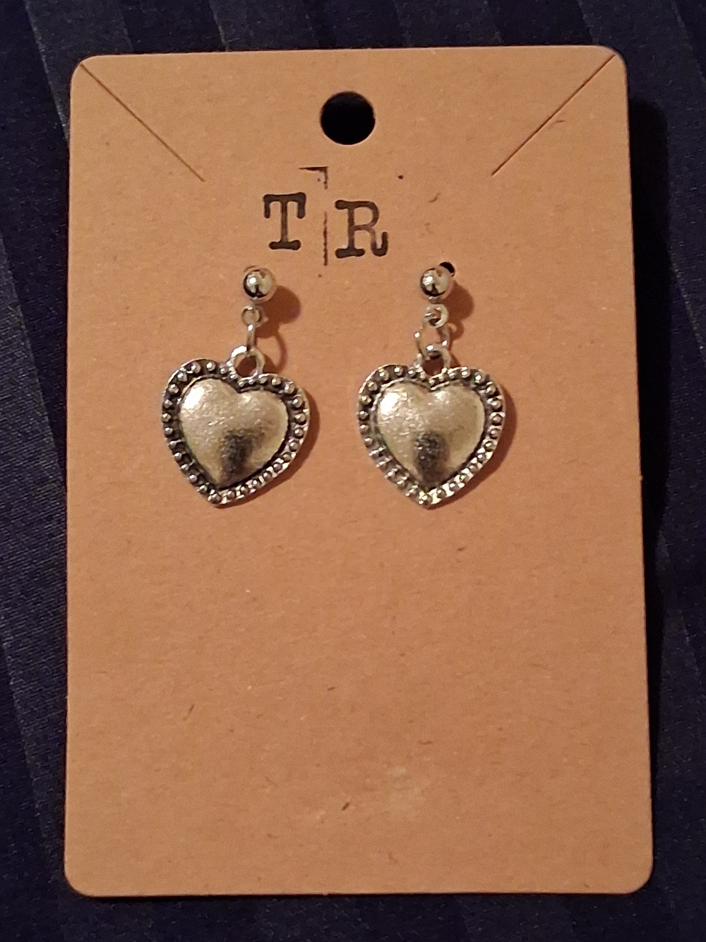 Silver Heart Dangle Earrings - Silver Heart Drop Earrings